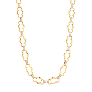 Maharani Grande Chain Necklace, 17"+2" in Clear Cubic Zirconia