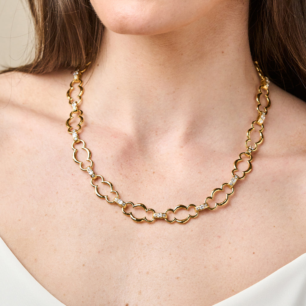 Maharani Grande Chain Necklace, 17"+2" in Clear Cubic Zirconia