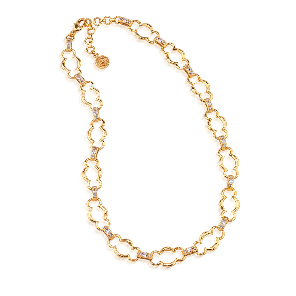 Maharani Grande Chain Necklace, 17"+2" in Clear Cubic Zirconia