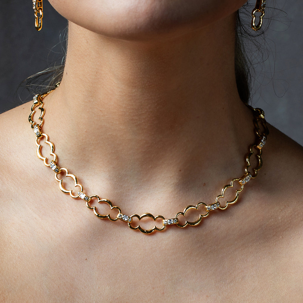Maharani Grande Chain Necklace, 17"+2" in Clear Cubic Zirconia