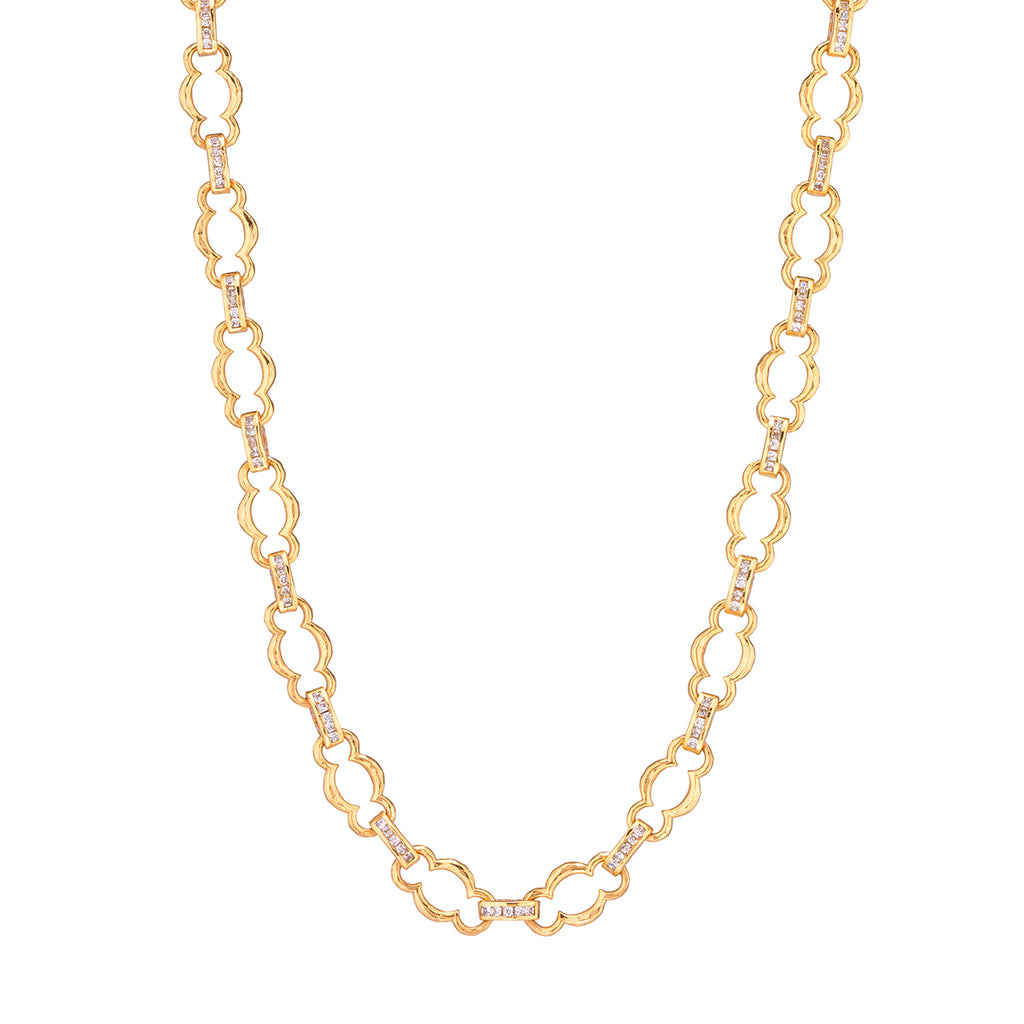 Maharani Petite Chain Necklace, 16"+2" in Clear Cubic Zirconia