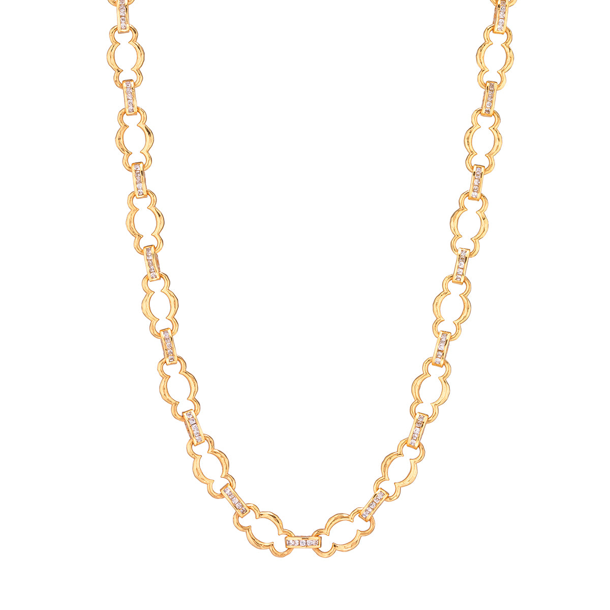 Maharani Petite Chain Necklace, 16"+2" in Clear Cubic Zirconia