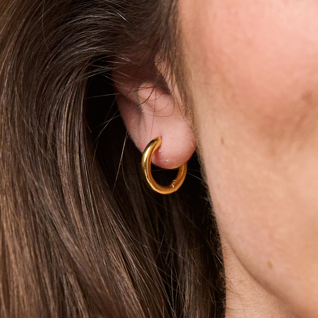 Scarab Huggie Charm Earrings in Gold