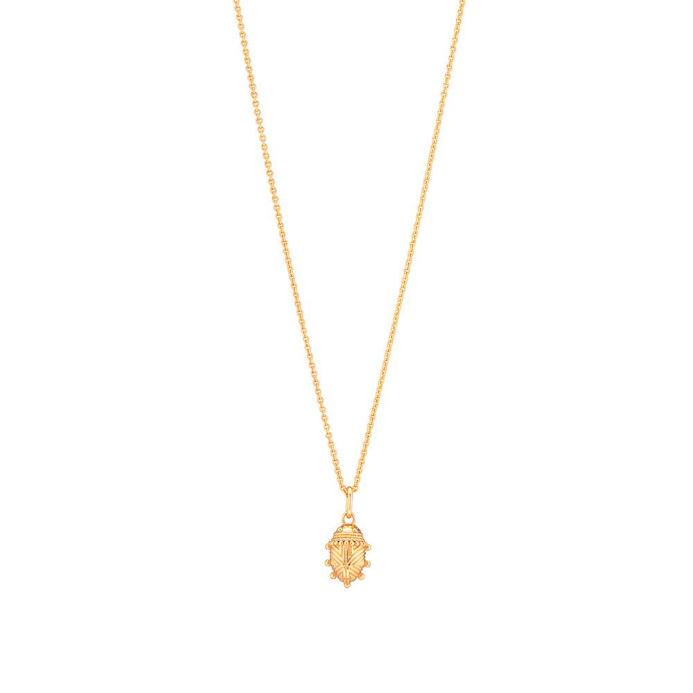 Scarab Petite Charm Necklace, 16"+2" in Gold