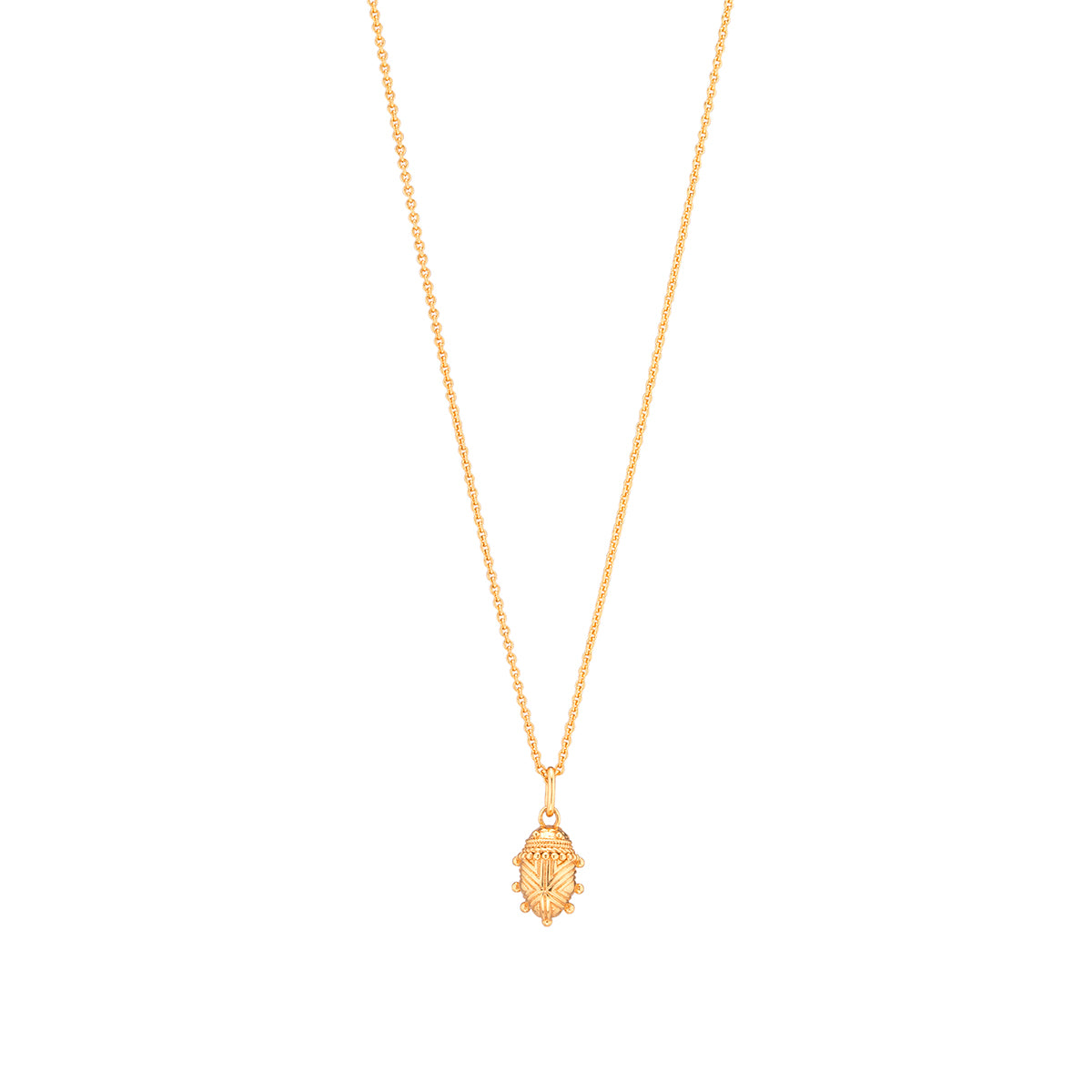 Scarab Petite Charm Necklace, 16"+2" in Gold