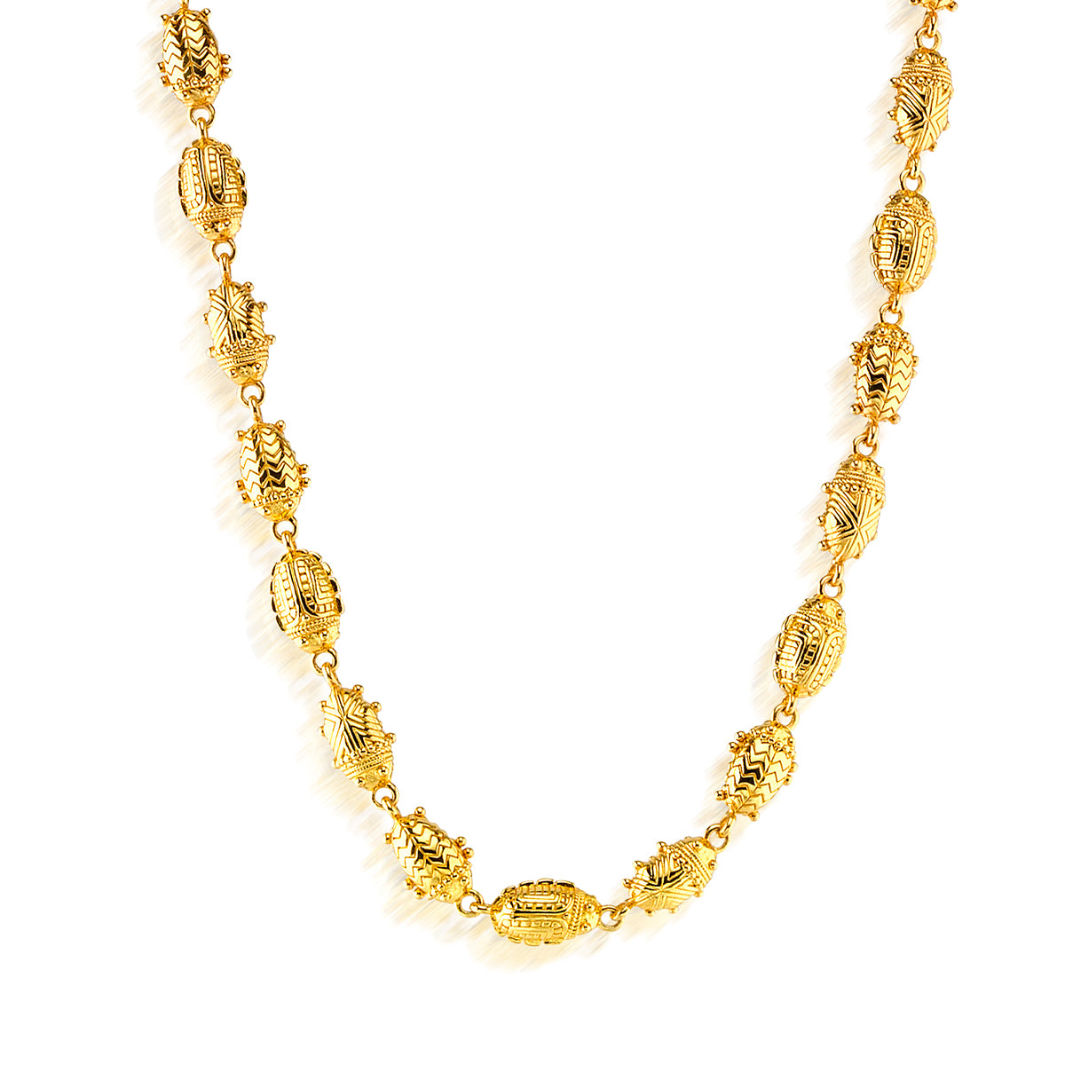Scarab Petite Linear Link Necklace, 18"+ 1" in Gold