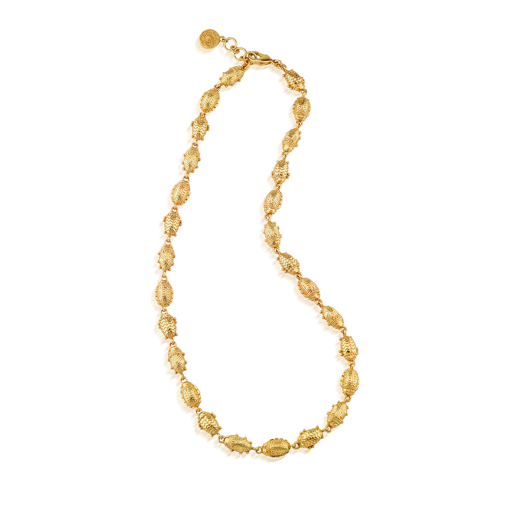 Scarab Petite Linear Link Necklace, 18"+ 1" in Gold