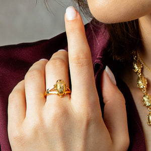 Scarab Gilded Ring in Gold