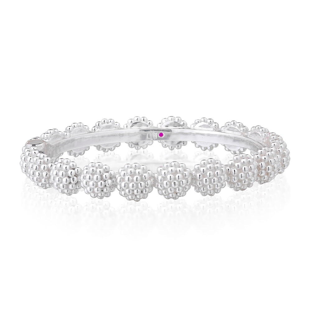 Berry Eternity Hinged Bangle in Silver