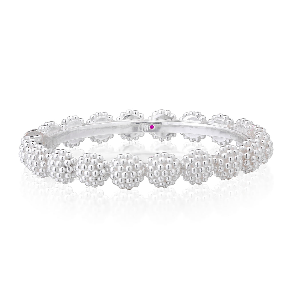 Berry Eternity Hinged Bangle in Silver