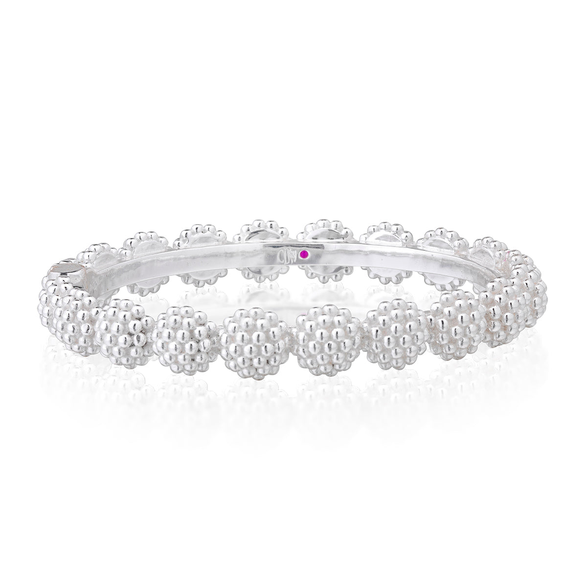 Berry Eternity Hinged Bangle in Silver