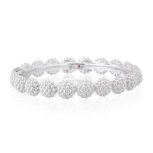 Berry Eternity Hinged Bangle in Silver
