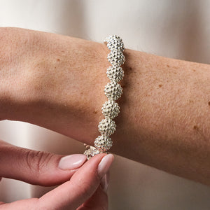 Berry Eternity Hinged Bangle in Silver