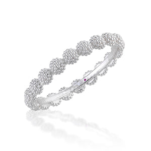 Berry Eternity Hinged Bangle in Silver