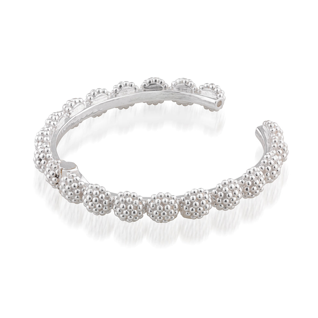 Berry Eternity Hinged Bangle in Silver