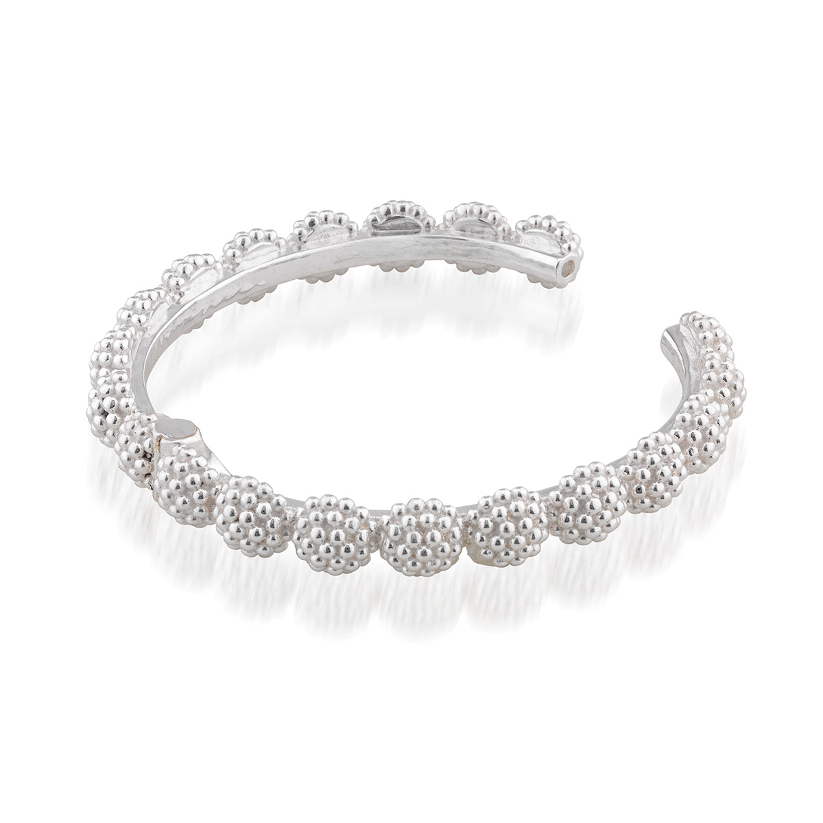 Berry Eternity Hinged Bangle in Silver