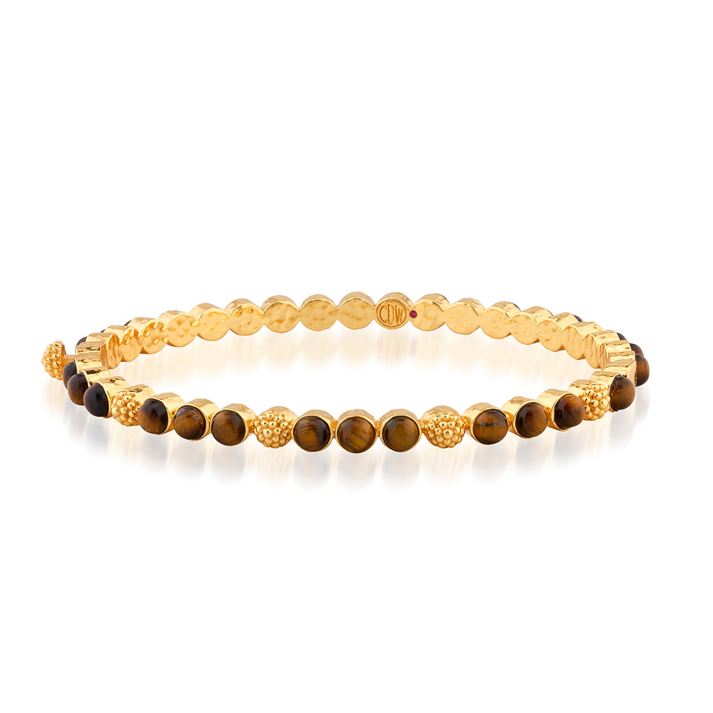 Berry Gem Petite Hinged Bangle in Tiger’s Eye