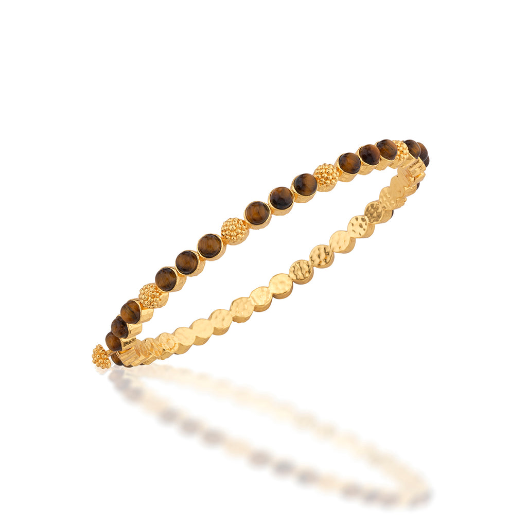 Berry Gem Petite Hinged Bangle in Tiger’s Eye