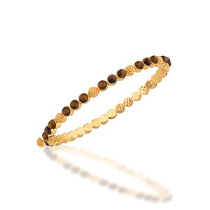 Berry Gem Petite Hinged Bangle in Tiger’s Eye