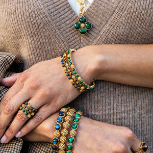 Berry Gem Petite Hinged Bangle in Tiger’s Eye
