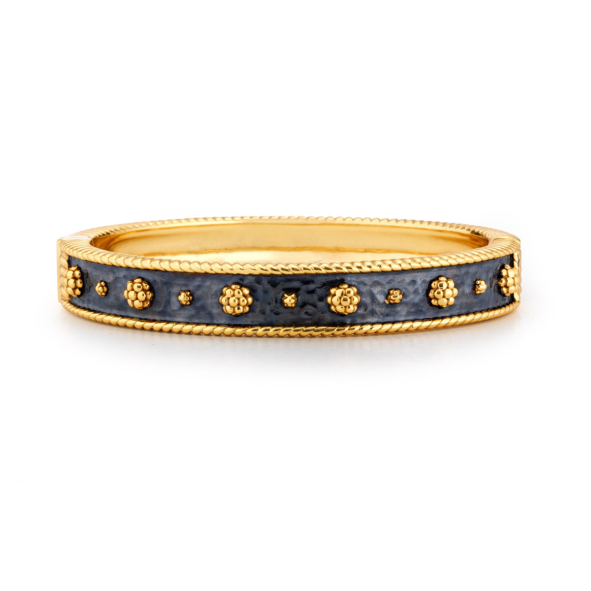 Berry Classic Hinged Bangle in Gold/Midnight