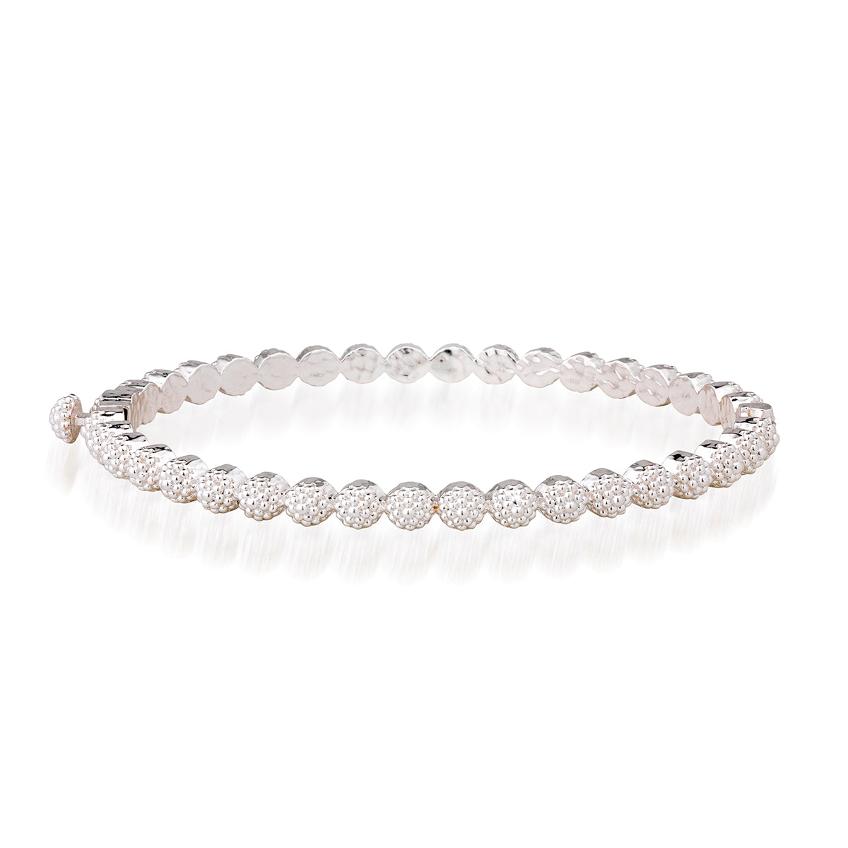 Berry Eternity Petite Hinged Bangle in Silver