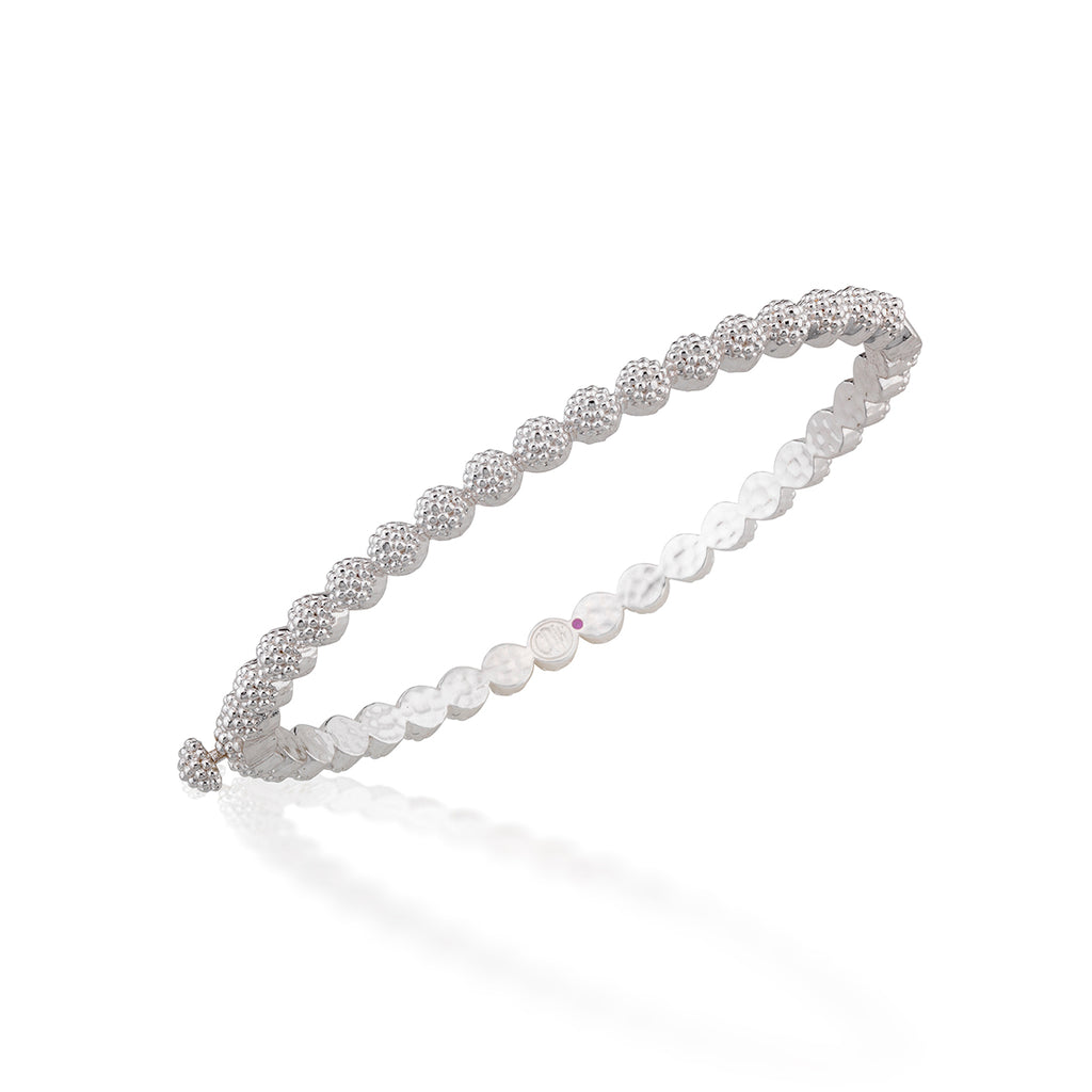 Berry Eternity Petite Hinged Bangle in Silver