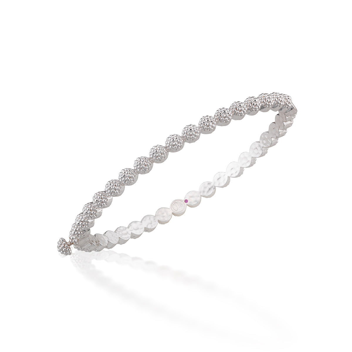 Berry Eternity Petite Hinged Bangle in Silver
