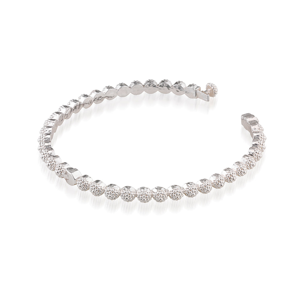Berry Eternity Petite Hinged Bangle in Silver