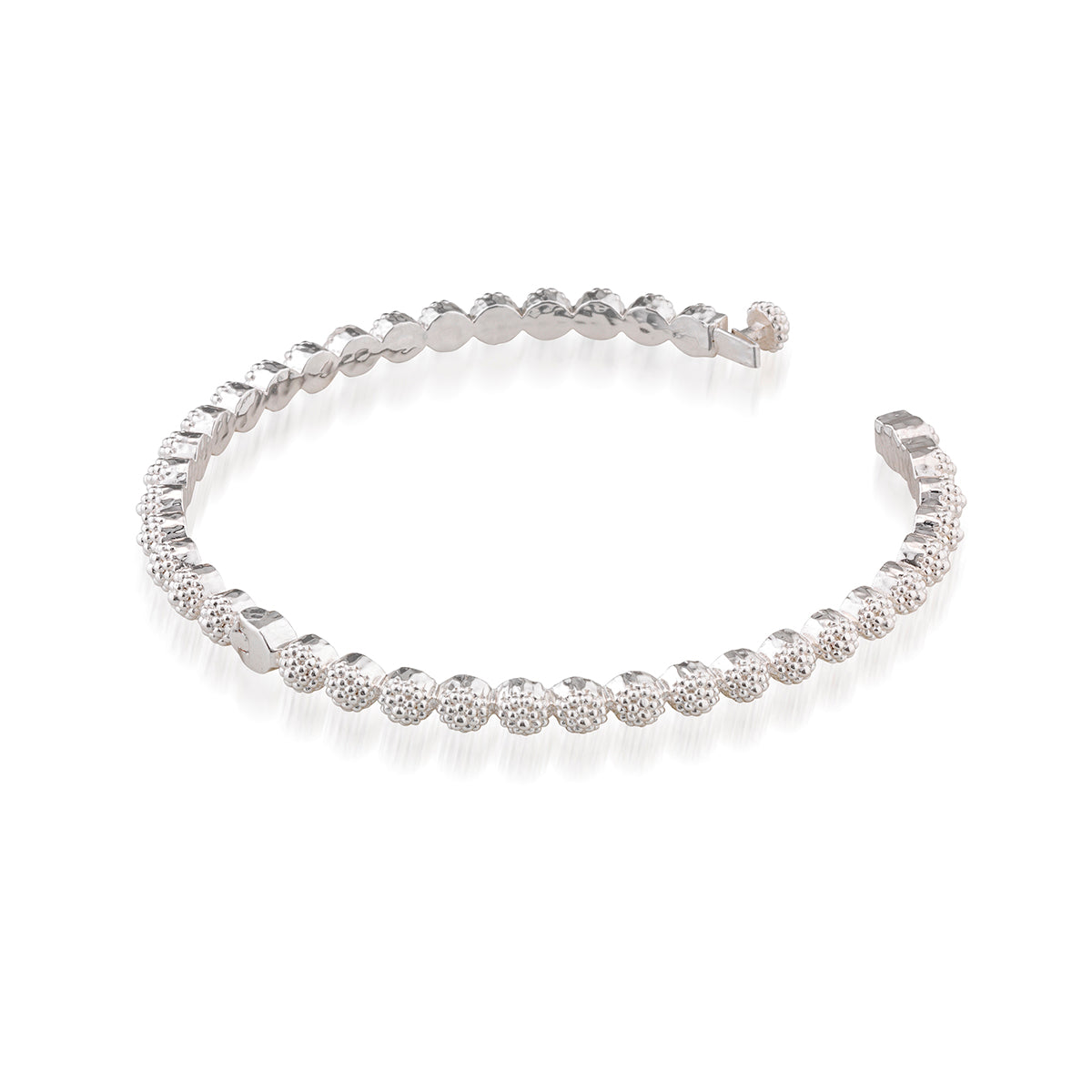 Berry Eternity Petite Hinged Bangle in Silver