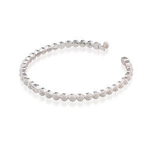 Berry Eternity Petite Hinged Bangle in Silver