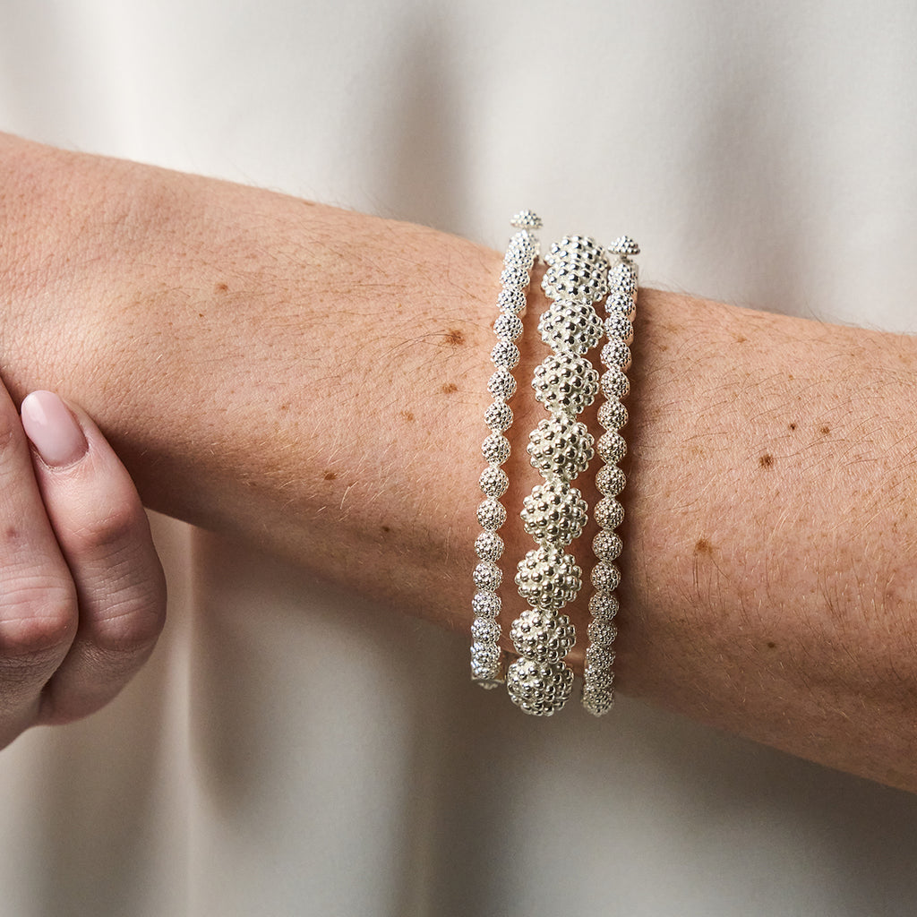 Berry Eternity Petite Hinged Bangle in Silver