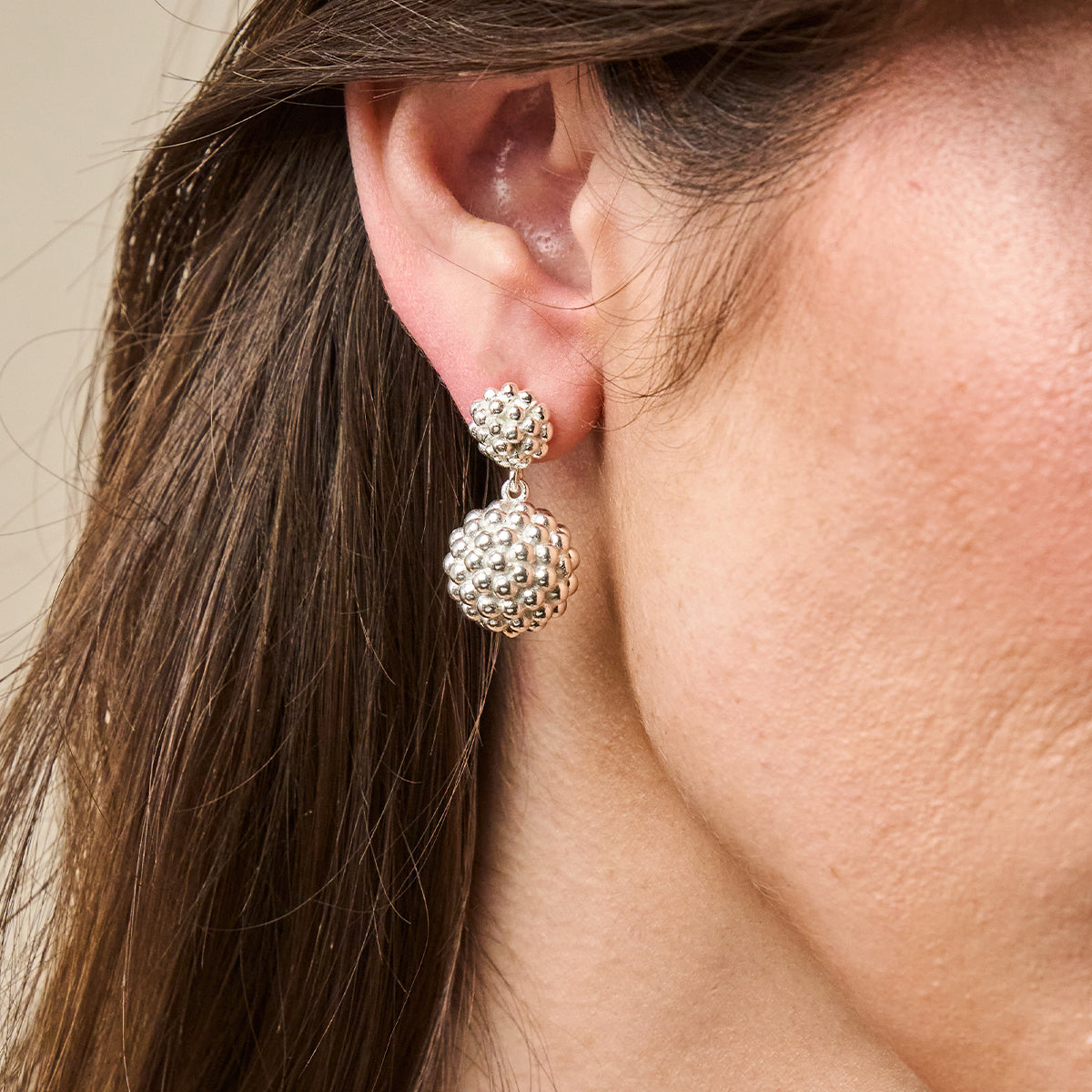 Berry Double Drop Earrings in Silver