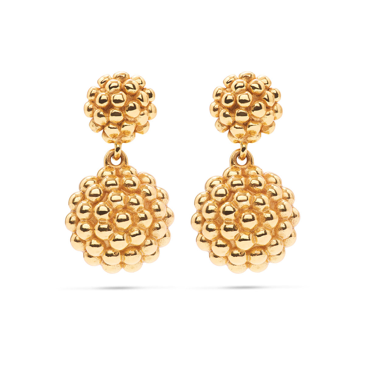 Berry Double Drop Earrings in Gold