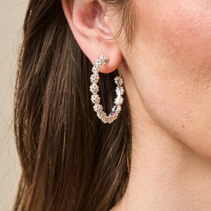 Berry Icon Medium Hoop Earrings in Silver