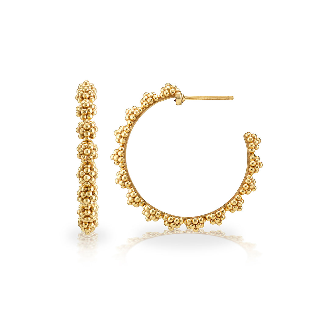 Berry Icon Medium Hoop Earrings in Gold