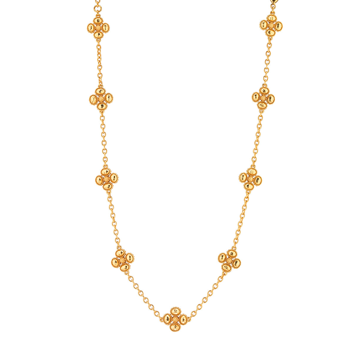 Berry Clover Double Sided Necklace in Gold
