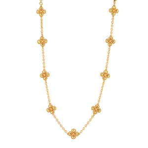 Berry Clover Double Sided Necklace in Gold
