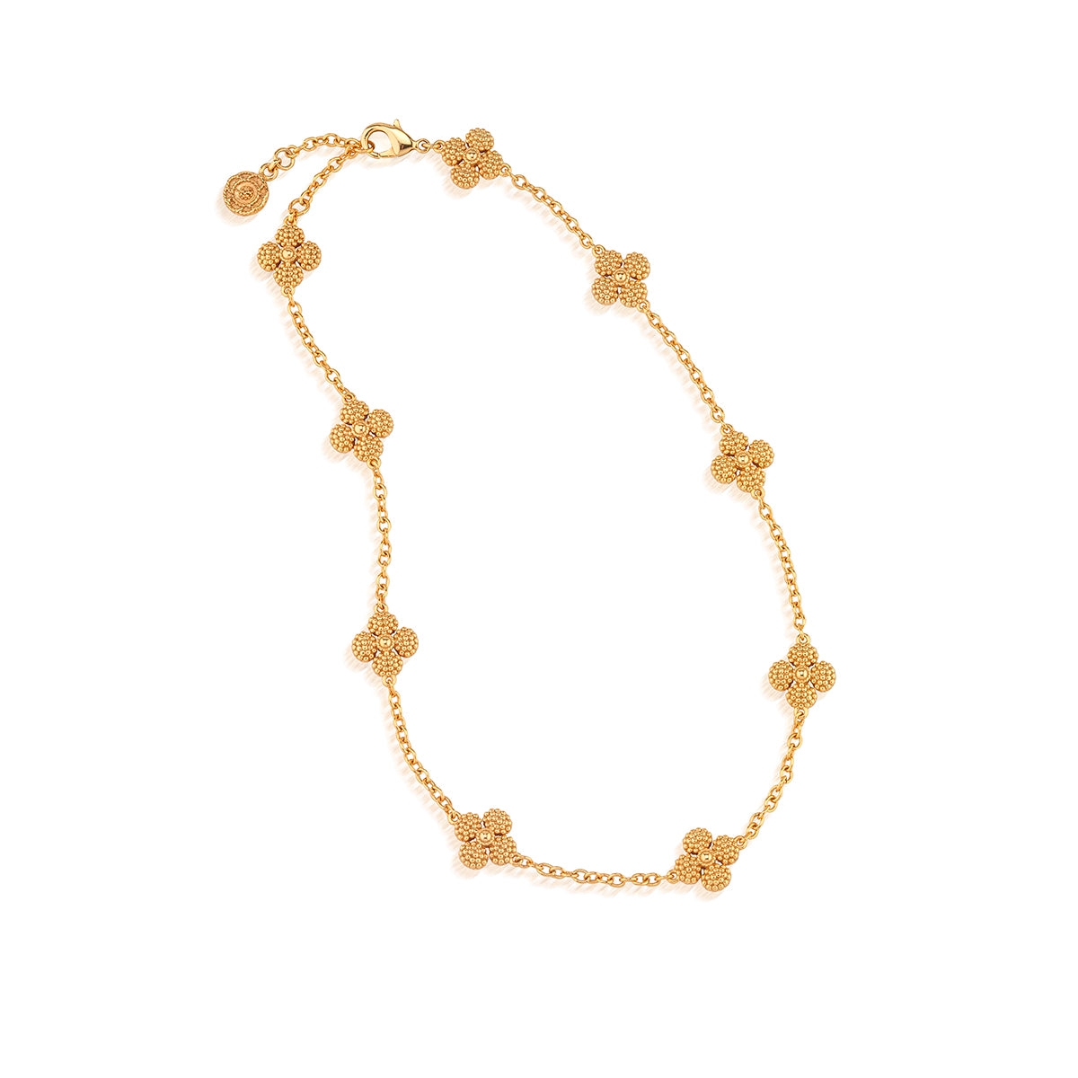 Berry Clover Double Sided Necklace in Gold