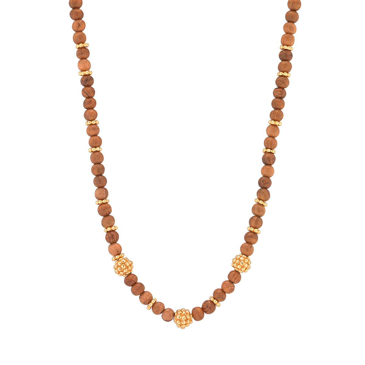 Berry Single Strand Beads Necklace in Teak