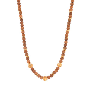 Berry Single Strand Beads Necklace in Teak