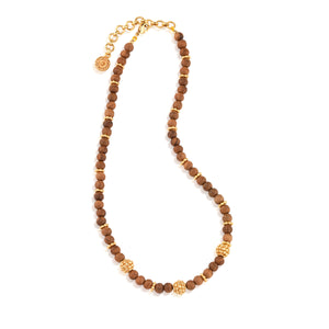 Berry Single Strand Beads Necklace in Teak