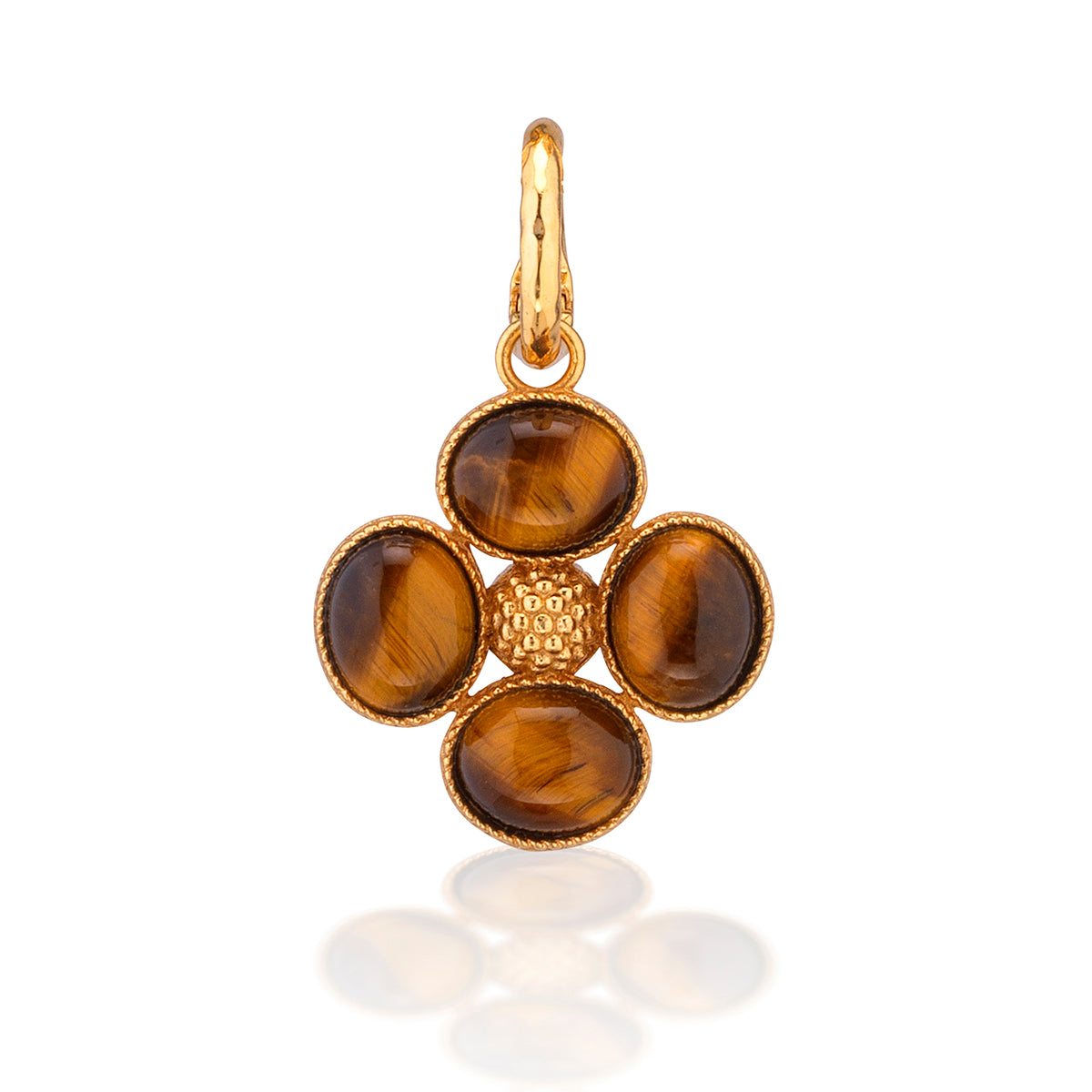 Berry Clover Double Sided Charm/Pendant in Tiger’s Eye