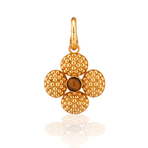 Berry Clover Double Sided Charm/Pendant in Tiger’s Eye