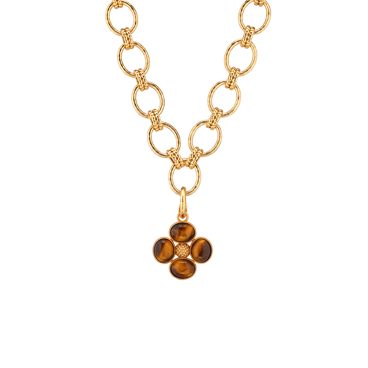 Berry Clover Double Sided Charm/Pendant in Tiger’s Eye