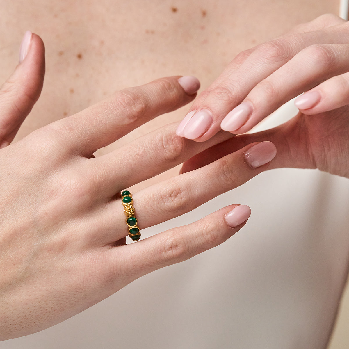 Berry Gem Ring in Malachite