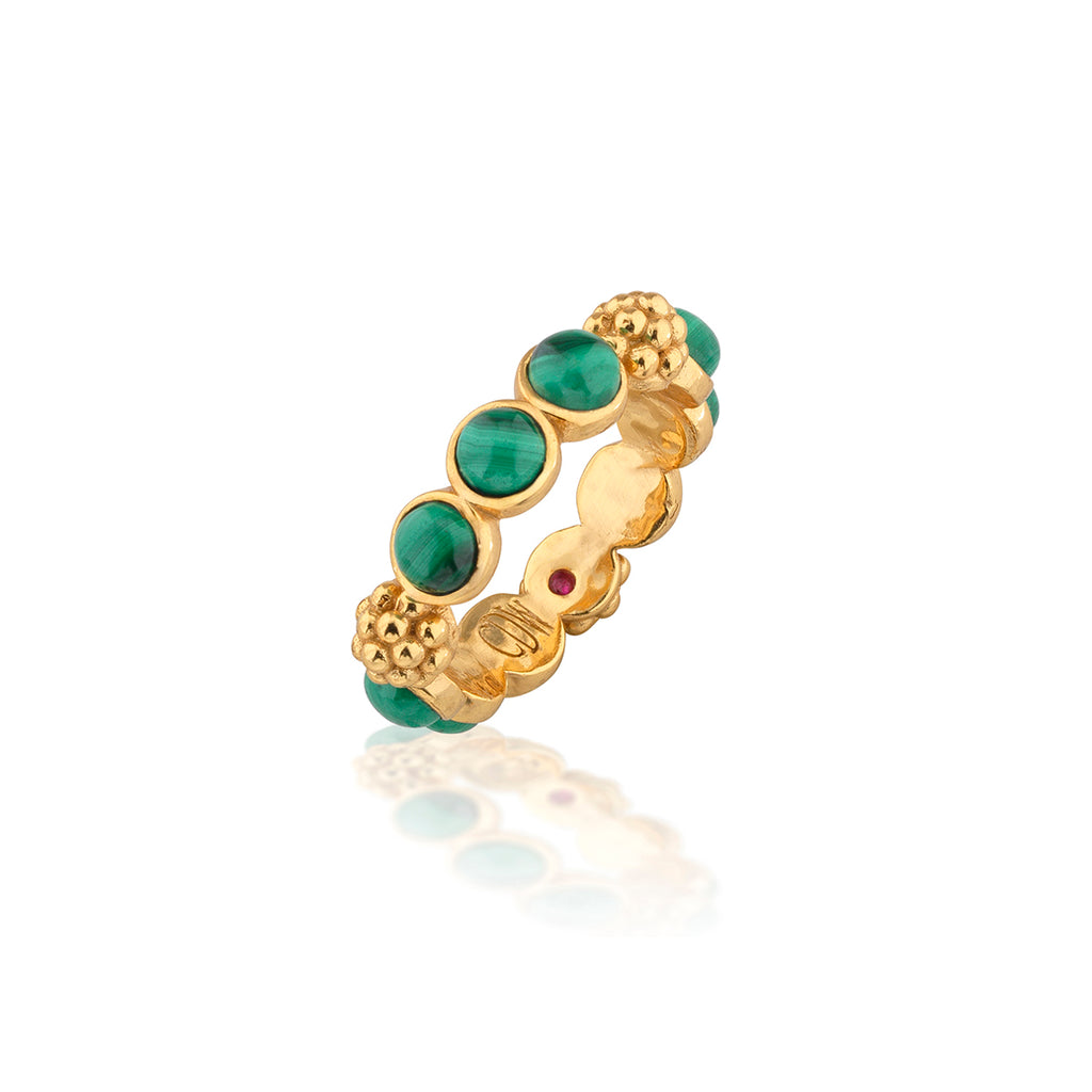 Berry Gem Ring in Malachite