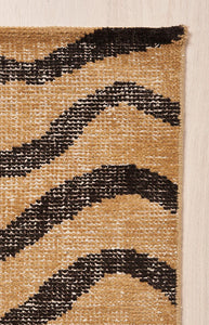 Zebre Hand-Knotted Rug in Brown & Black