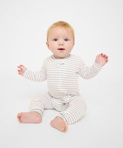 Ziggy Zip Romper in Cloud Mini Stripe