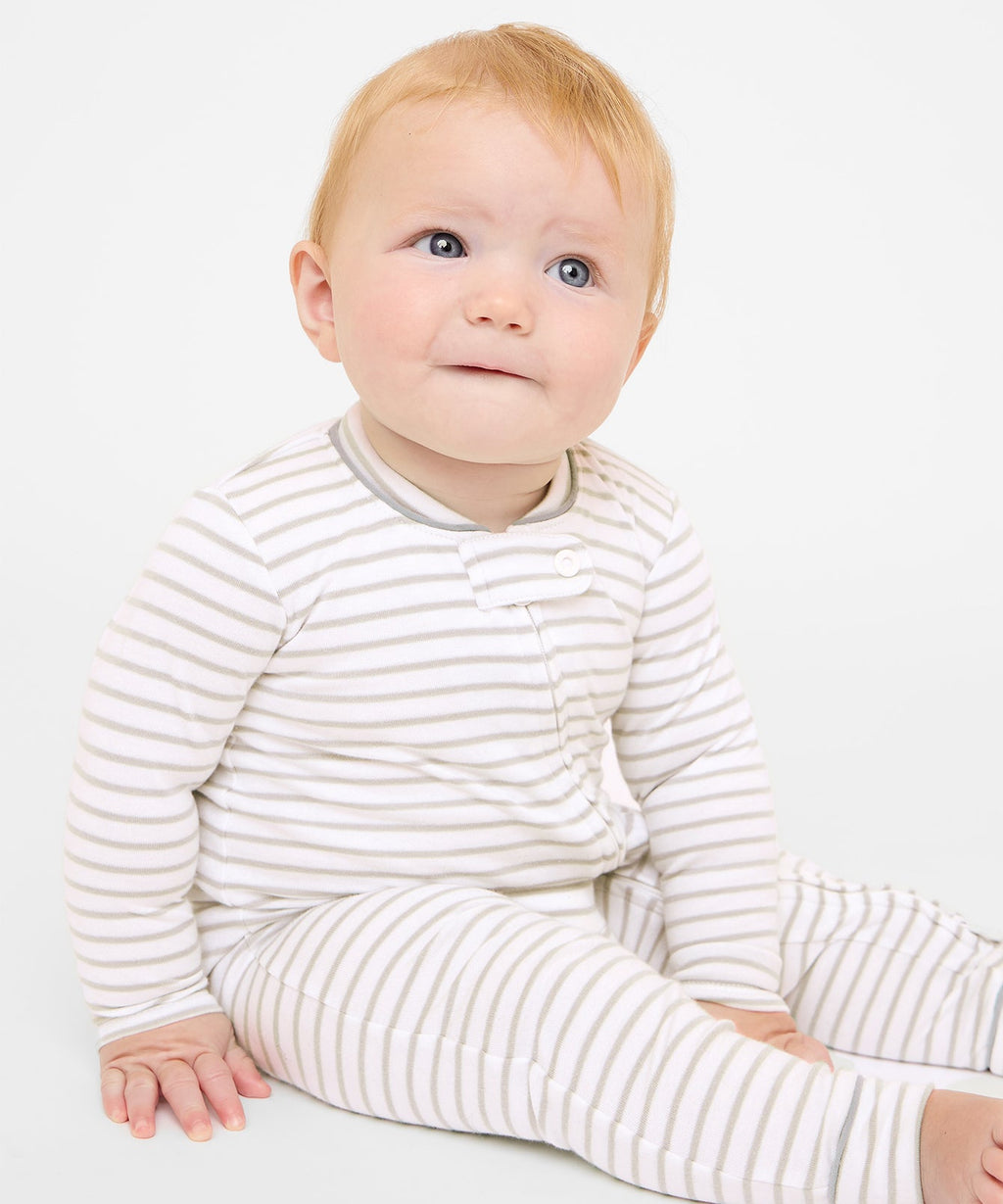 Ziggy Zip Romper in Cloud Mini Stripe